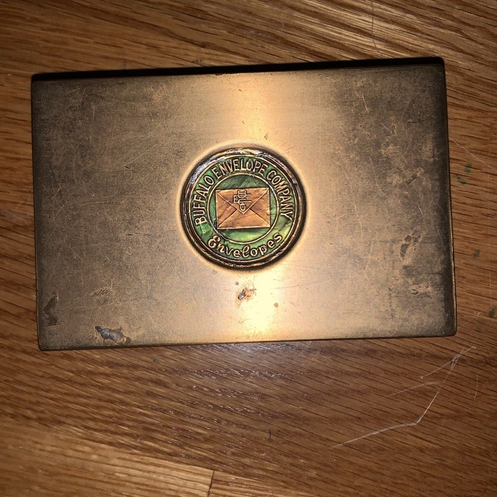Vintage Brass Buffalo Envelopes Company box